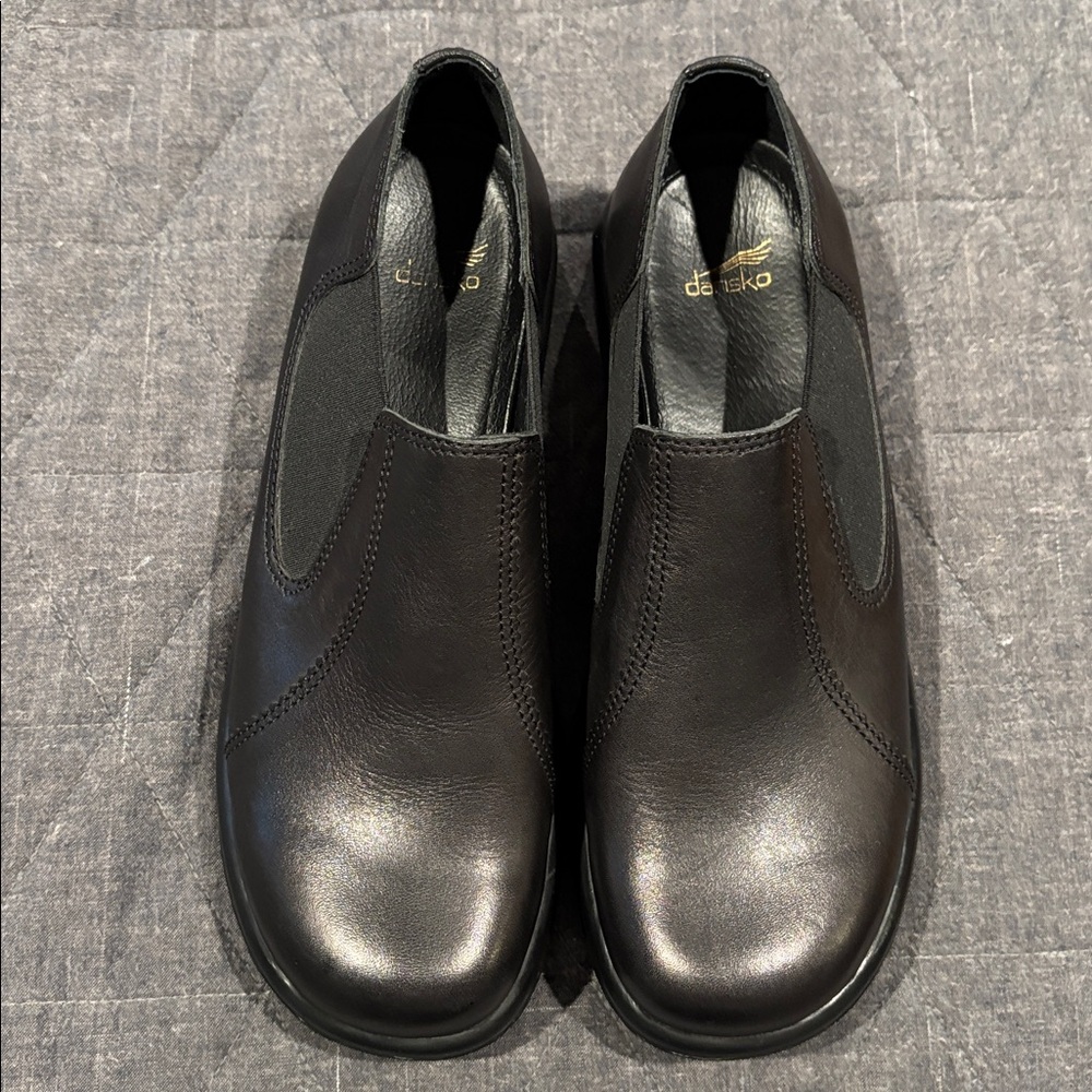 DANSKO Jocelyn Black Leather Slip On Shoes Clogs Size EU 41 US10.5/11 B24B